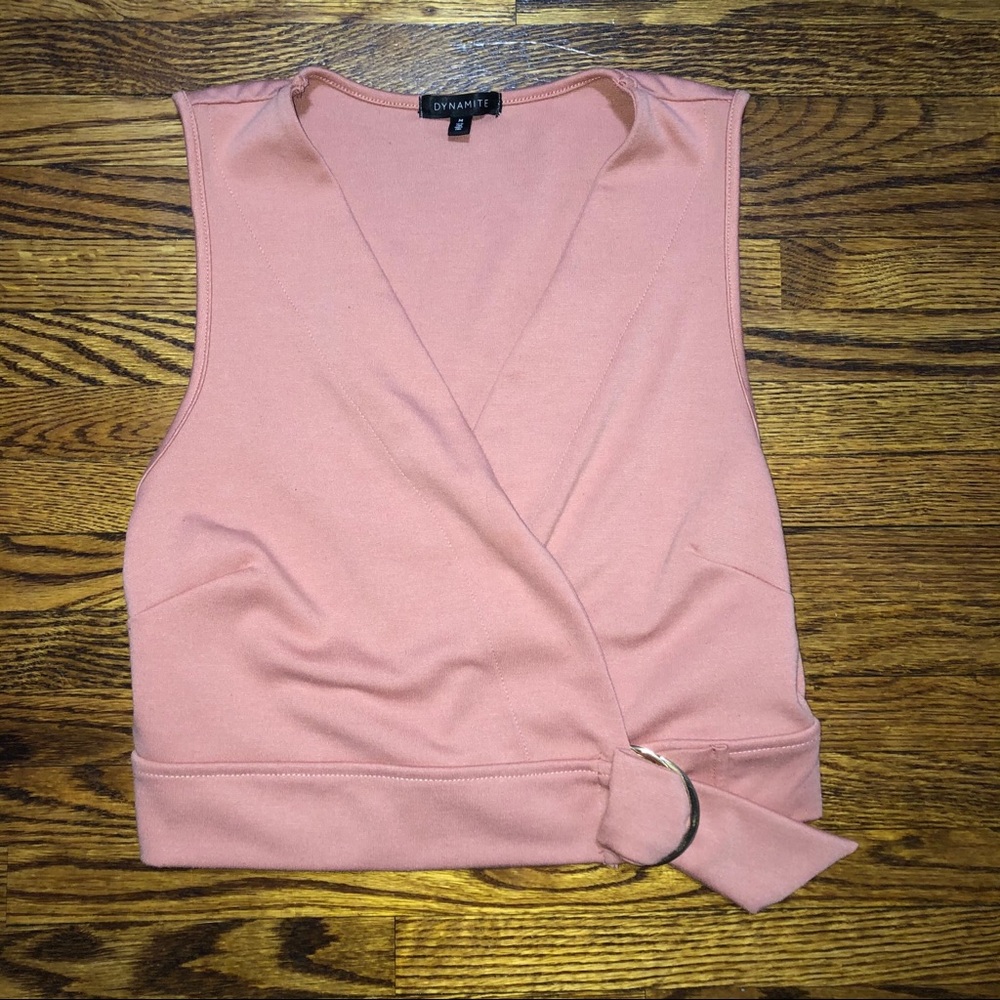 Dynamite sleeveless crop top with wrap